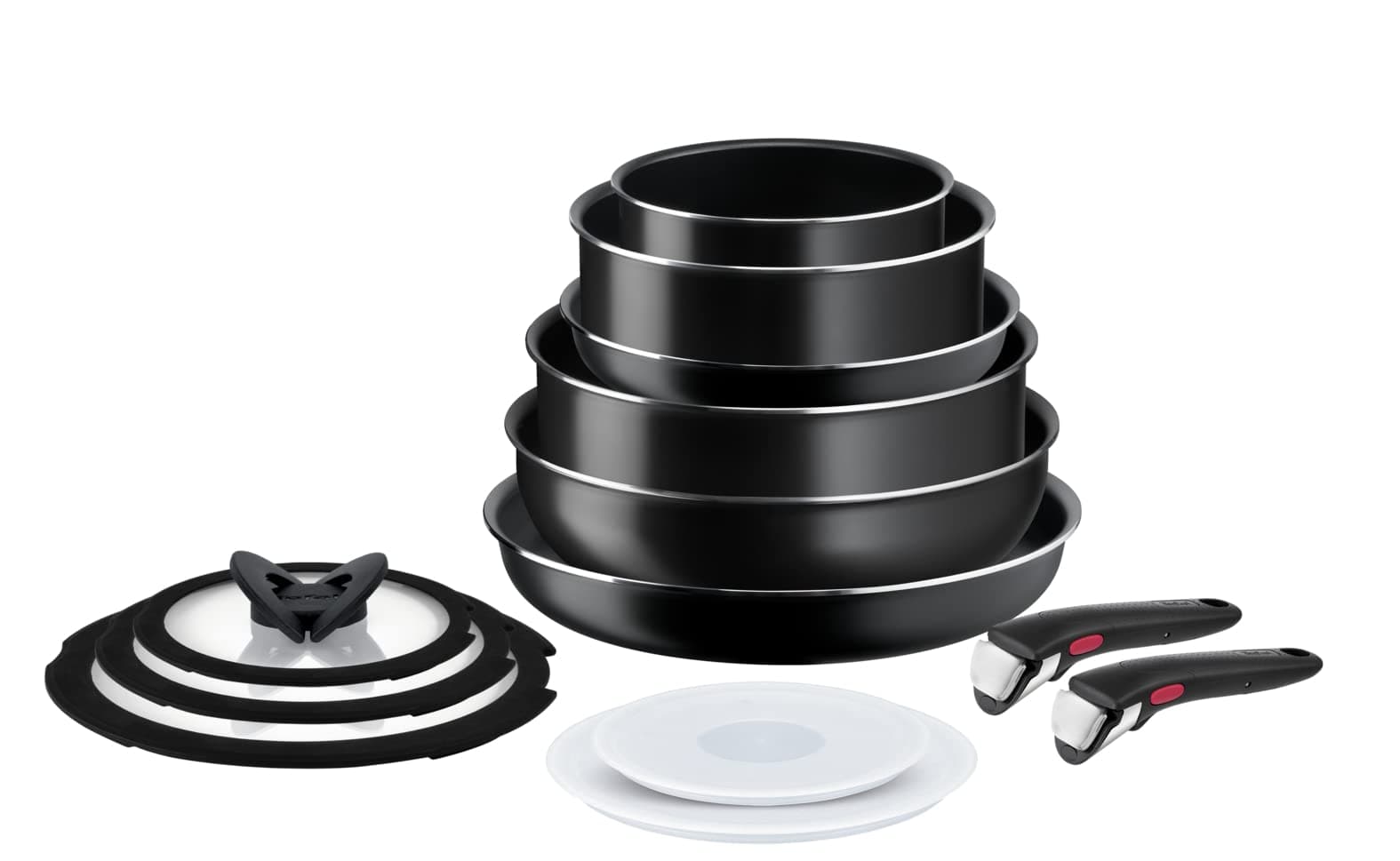 Ingenio On 13 Piece Pots & Pans Set, Stackable, Cleaning, Non-Stick Coating, Heat Indicator, Removable Handle, All Hobs Compatible Except Induction, L1599243 [Missing: Color]