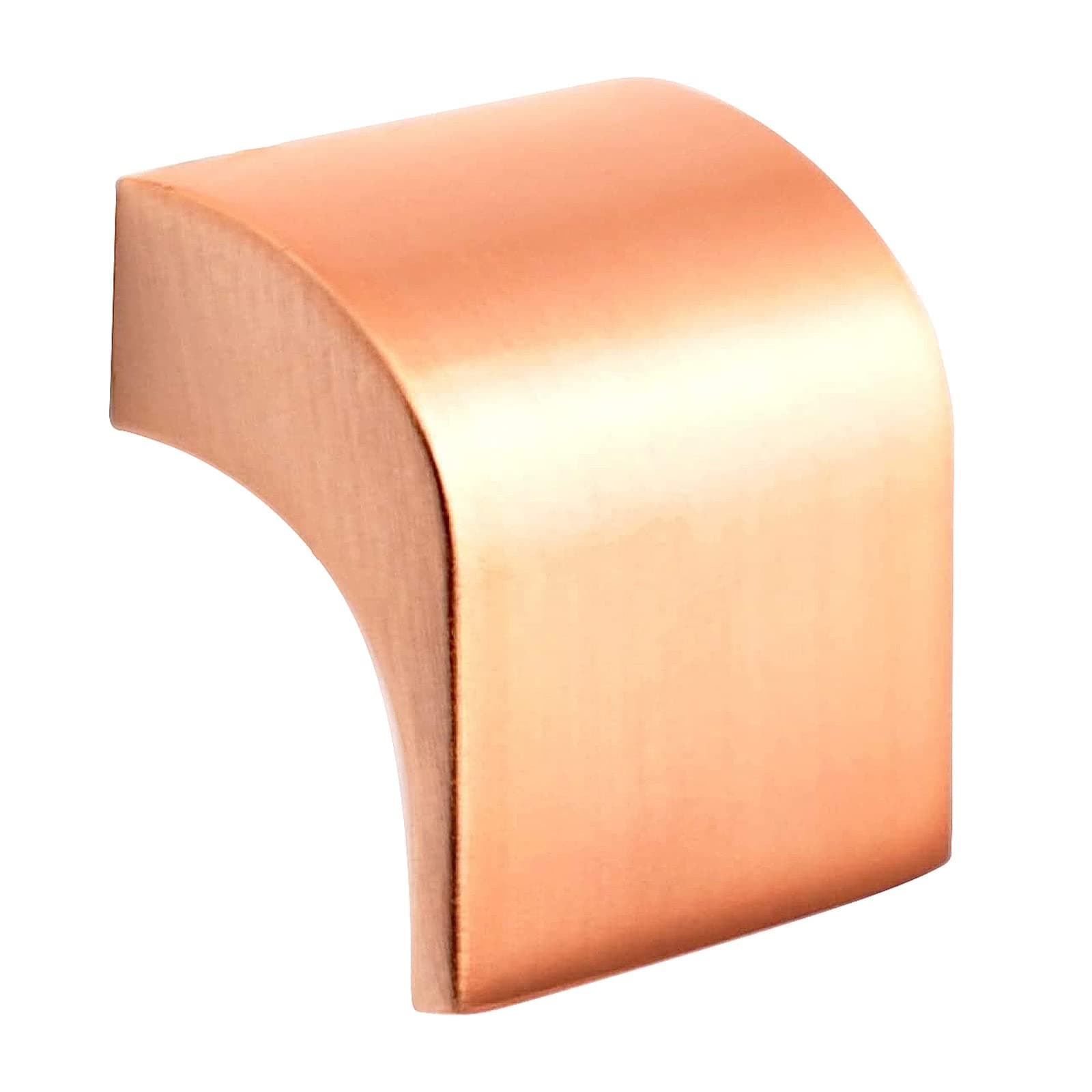 Amory Curved Square Knob Pull Handle for Cupboard Cabinet - Zinc 32mm Hole Centre (Matt Rose, 1 Pack)