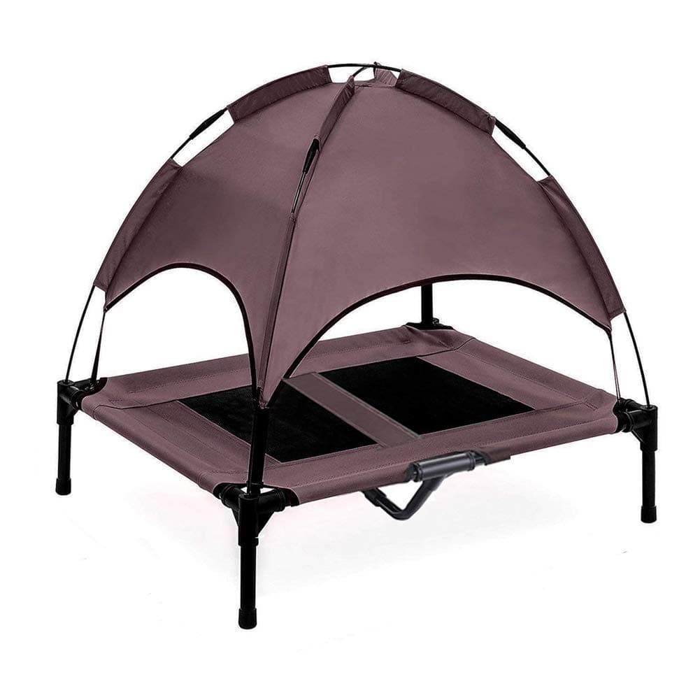 Jolitac Elevated Dog Cot Large with Removable Canopy Raised Cat Pet Bed Tent Indoor Outdoor Bed Portable Camping Beach Travel Shade 1680D Oxford Fabric Sturdy Steel Frame (L)