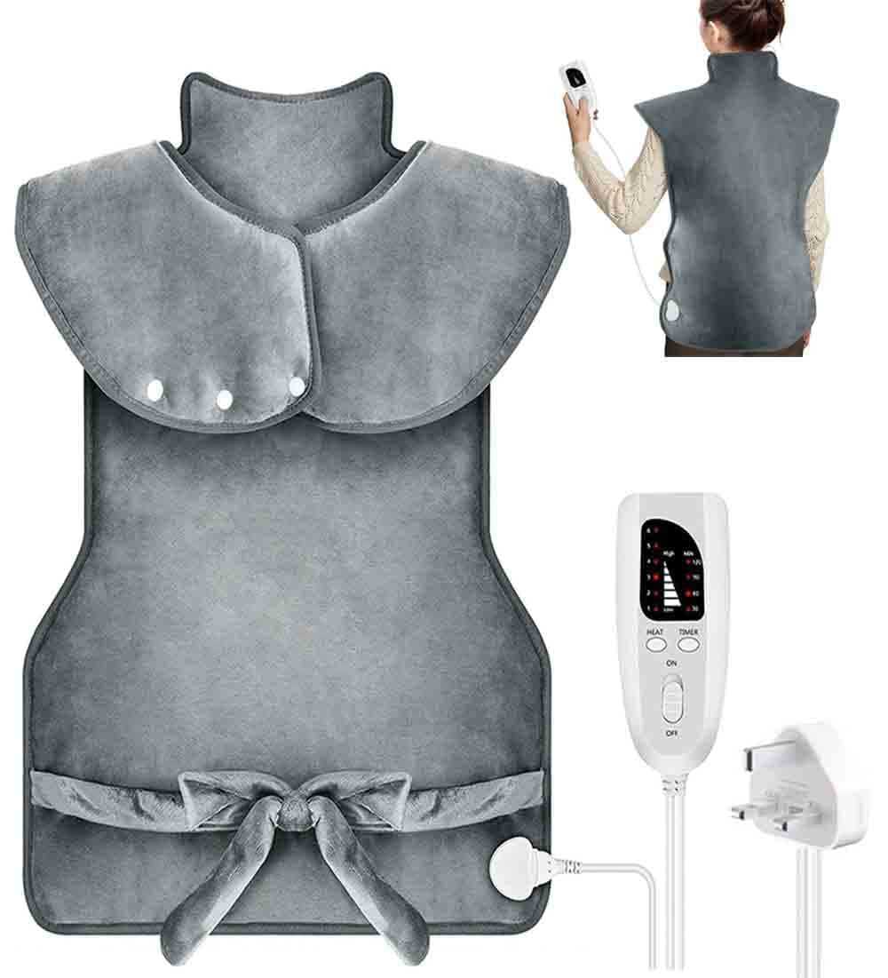 Heating Pads for Back Shoulder Neck, Physiotherapy Heating Pad Moist Heat Therapy Pad 6 Temperature Settings With Auto Shut-Off for Arm/Leg/Back Pain, 100x60cm, UK Plug (Back Shoulder Neck)