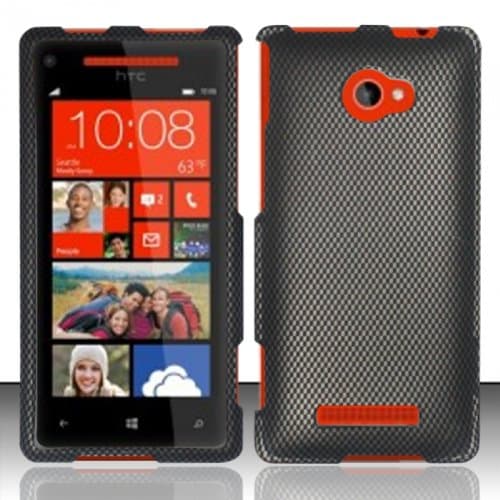 For HTC Windows Phone 8x 6990 (AT&T) Rubberized Design Cover - Carbon Fiber