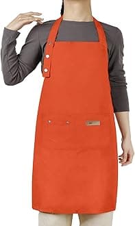 Button apron orange