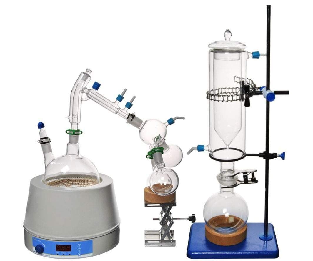 Short Path Distillation Set with Cold Trap, 2000 ml (Glassware Only)