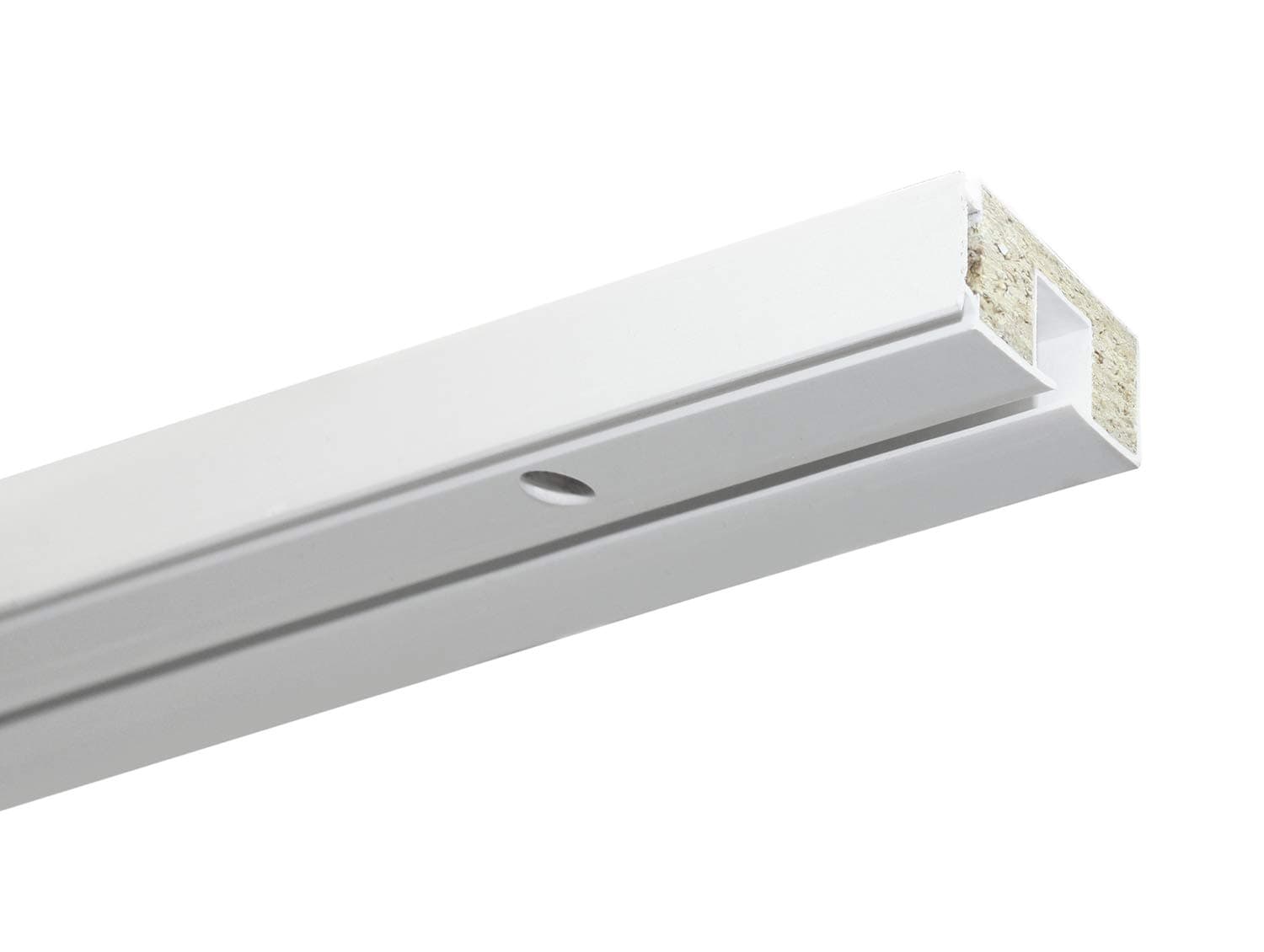 Gardinia GE1 Curtain Rail with Panel Mounting, 1-Track, Plastic, 120 cm, White, 8560