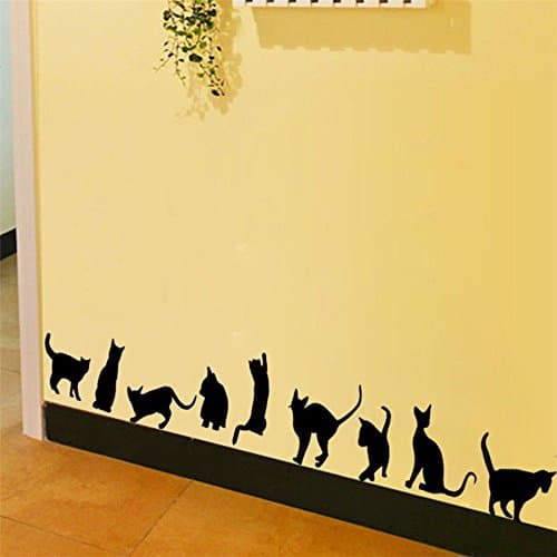 Indiashopers Vinyl animals Wall Sticker, (Black)