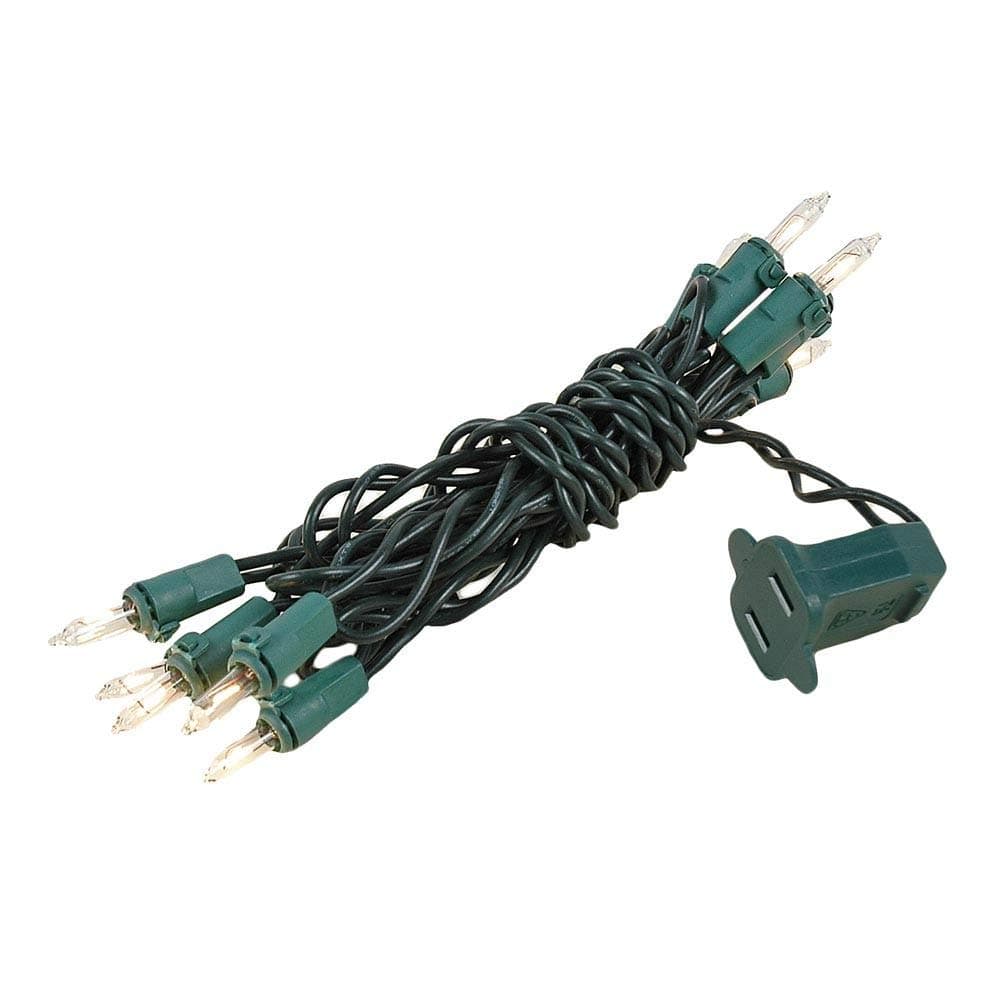 5 Feet 10 Bulbs Vintage Short Mini Light String, Clear Bulbs on Green Wire, 4-Inch Spacing Fairy Lights, Connectable End-to-End, UL Listed for Indoor/Outdoor