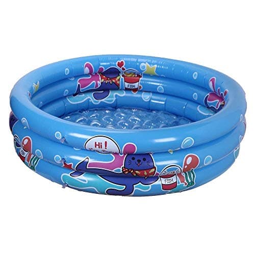 Big summer Inflatable Kiddie Pool-3 Ring Circles Swimming Pool Ball Pit Pool(47" X 16") (Blue)