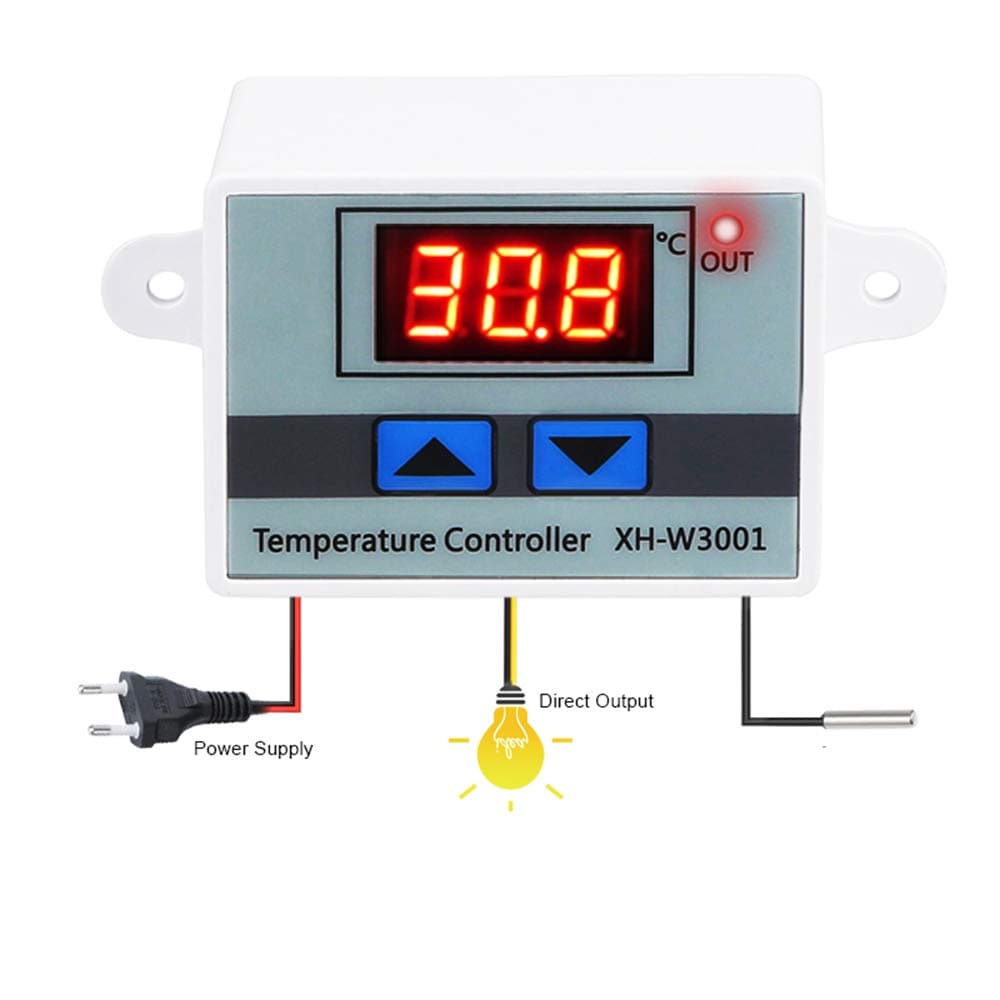 LKSDD Temperature Controller,LED Digital Temperature Controller for Heating And Cooling Incubator Thermostat NTC Sensor,12v