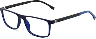 Blue Light Filter Computer Glasses for Mens Rectangle Eyewear Clear Optical Eyeglasses Frame … (C-Blue+Black)