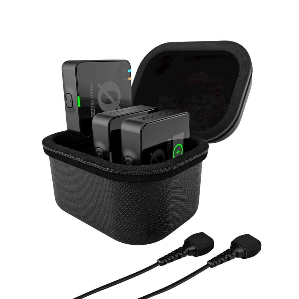 RØDE Wireless PRO Compact Wireless Microphone System with Timecode, 32-bit Float On-board Recording, 2 Lavalier Microphones and Smart Charge Case for Filmmaking and Content Creation
