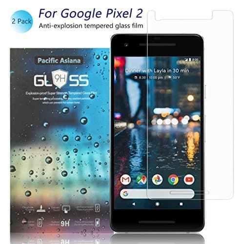 [2-Pack]Pixel 2 Screen Protector, Pacific Asiana Ultra Thin 0.3mm HD Clear [9H Hardness] [Anti-Scratch] [Bubble-Free] [Shockproof] Ballistic Tempered Glass Screen Cover Shield Film for Google Pixel 2
