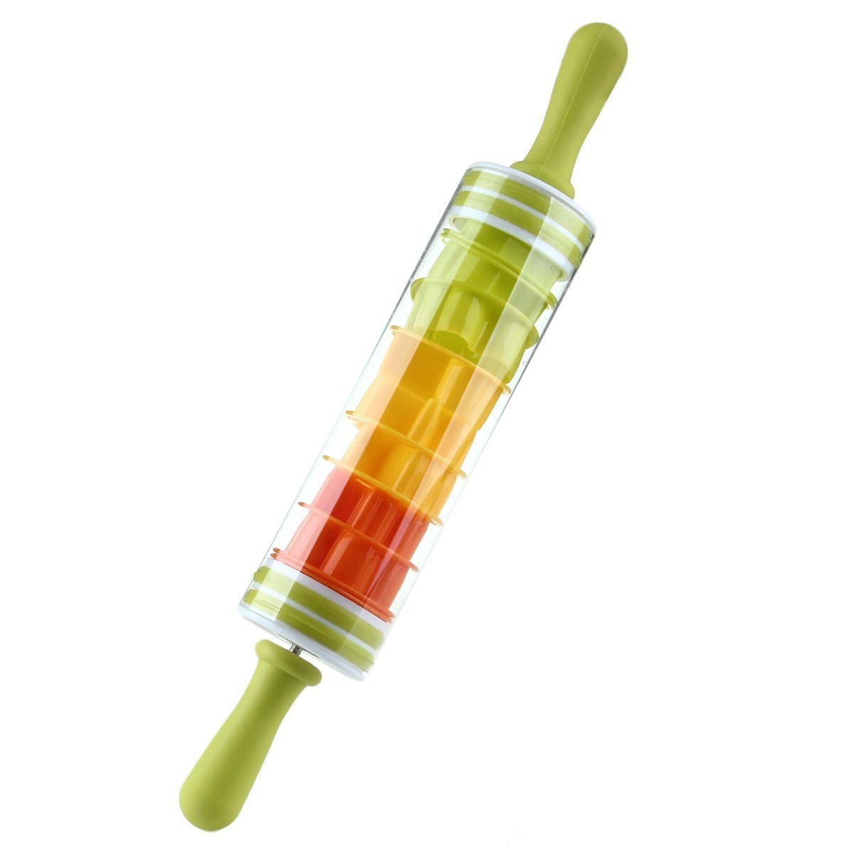 2-in-1 Cookie Dough Playdough Roller with Dough Cutter insert DIY Tools Dough Roller Roll ‘n Store Pin with Cookie Cutters