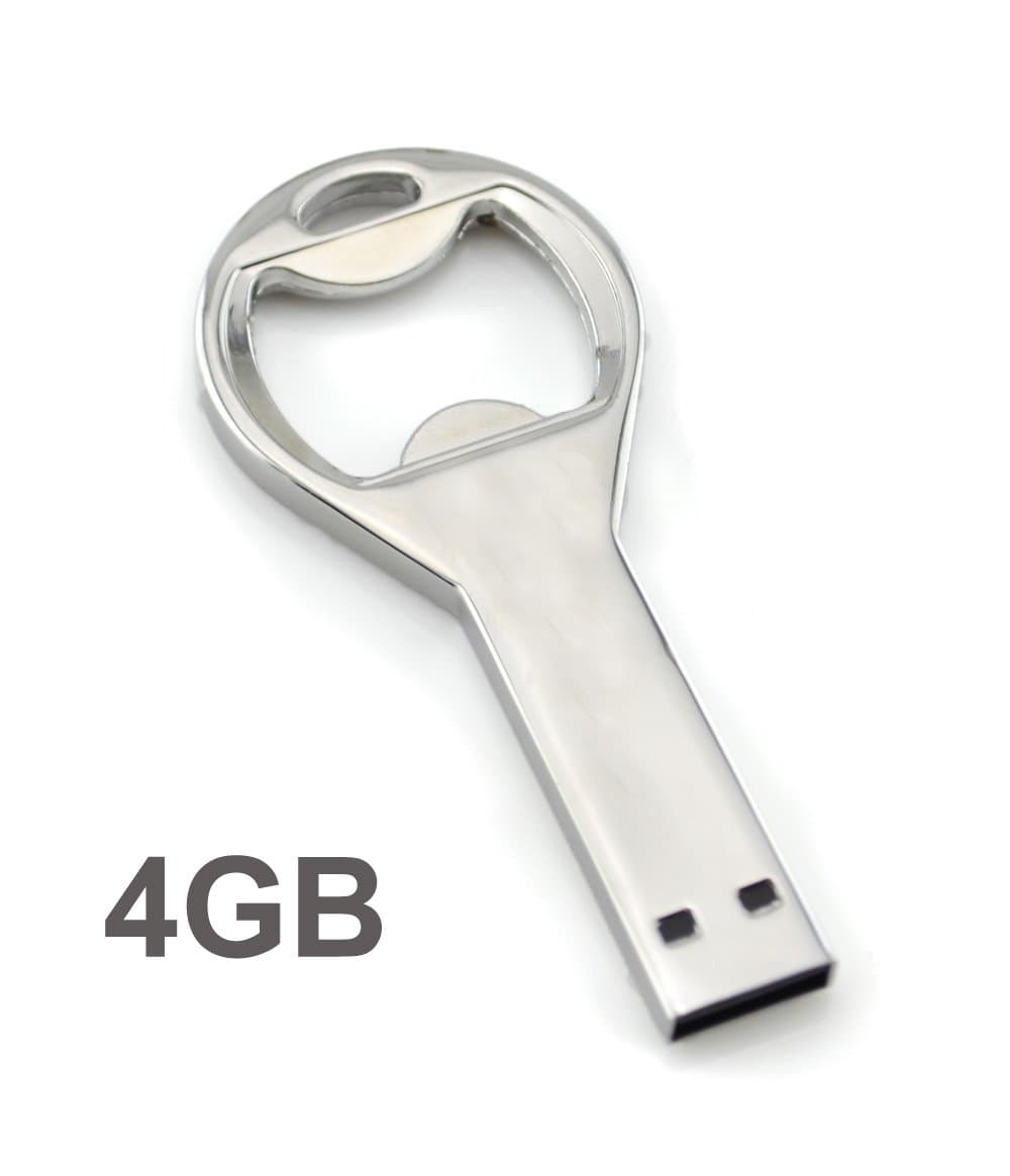 4GB Big Key Shaped USB Flash Drive with Bottle Opener (Silver)