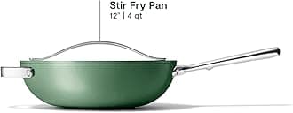 Caraway Non-Stick Stir Fry Pan - 12” Wok-Inspired Pan - Free From Forever Chemicals - High-Sloped Walls - Stainless Steel Handles - Sage