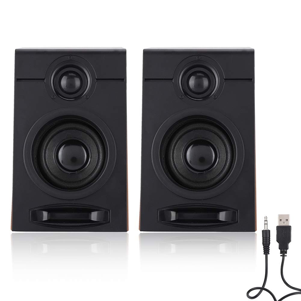 Dpofirs Desktop Subwoofer Speakers with USB Computer Port, HiFi Universal Wired Speakers with Stereo Surround Sound for TV, PC, Phones and Tablets