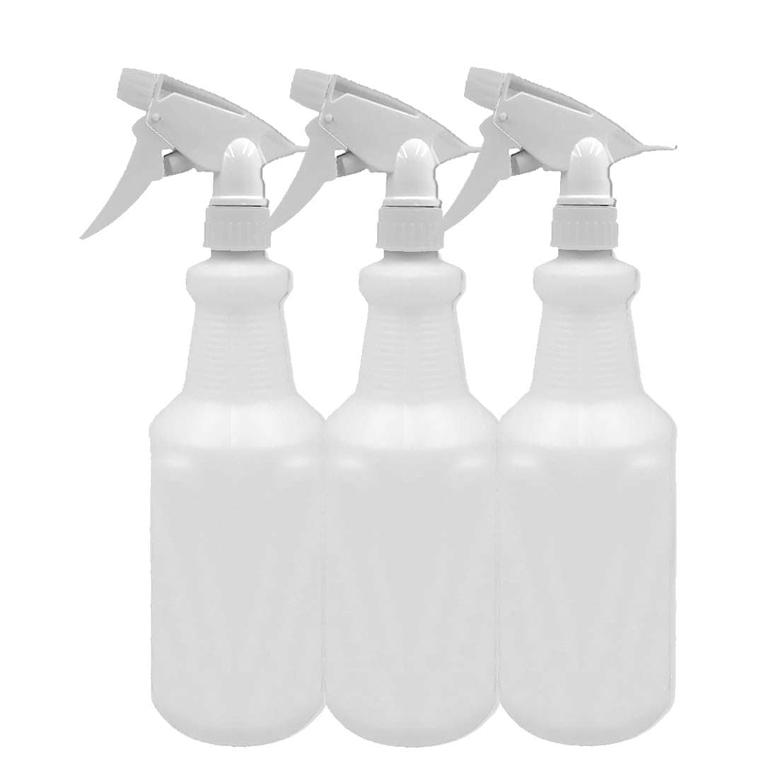 EZPRO USA 24 oz Empty Spray Bottles for Cleaning Solutions, Spray bottle 24oz, Professional Industrial Commercial with Measurements Mist Sprayer, Transparent Natural Color, Pack of 3