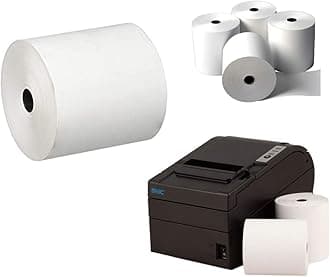80 x 80mm x 12.7mm Thermal Paper Till Rolls Suitable for EPOS Epson, Star, Samsung, Bixolon, POS Terminals Pack of 5 ROLLS
