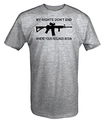 My Rights Don't End Feeling Begin NRA Gun AR15 2nd Amendment T Shirt - Large