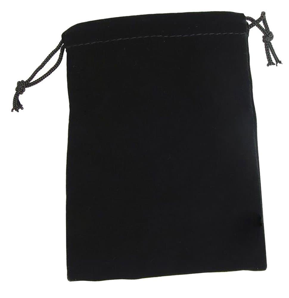 (10) Large Velvet Black Pouches With Drawstrings