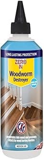 Zero In Woodworm Destroyer – 250 ml Wood Preservative Ready-to-Use Kills Woodworm, Longhorn, Furniture Beetles, and Termites Prevents Reinfestation and Damage to Wooden Furniture and Timber