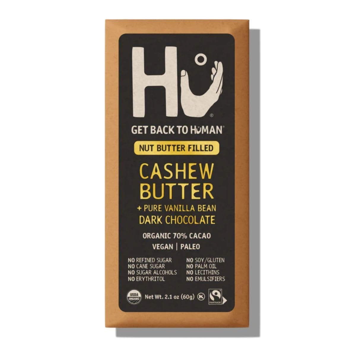 HU KITCHEN Cashew Vanilla Chocolate Bar, 2.1 OZ