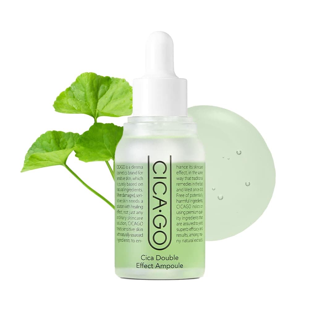 CICAGO Cica Double Effect Ampoule 30ml (1.01 fl.oz) | Soothing Faical Serum for Dryness and Irritation | Repairing Skin Barrier and Moisture Balance | Korean Skin Care
