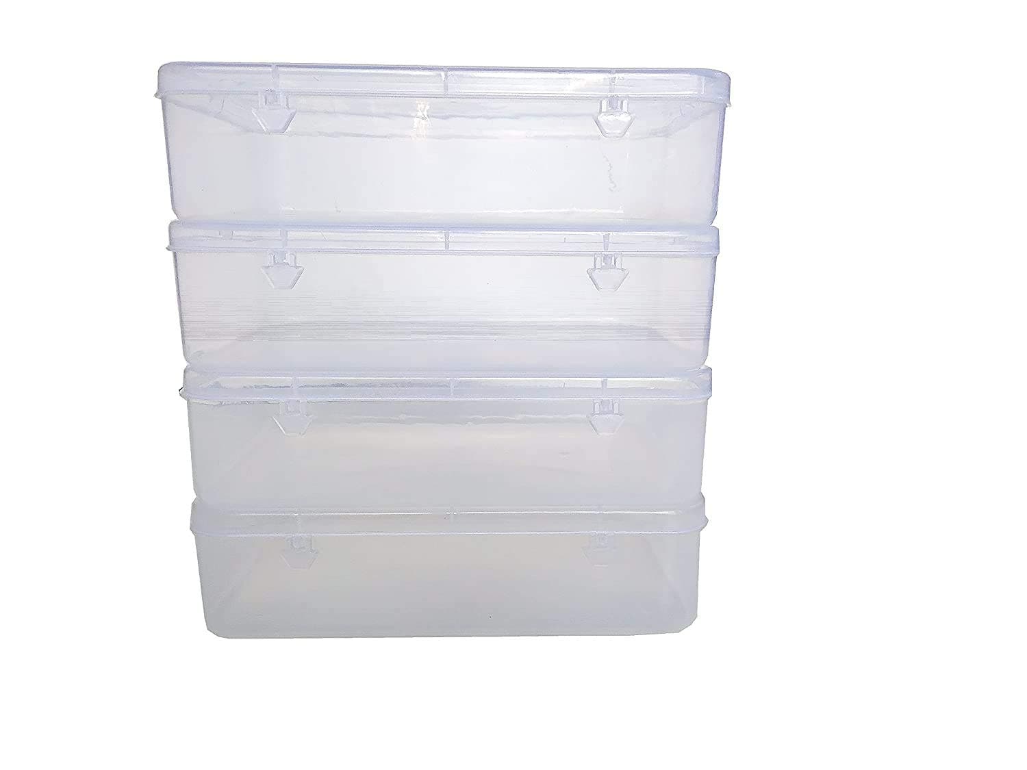 Feliz clear plastic medium storage boxes size 8.5x5.5x2.25 in (Set of 4)
