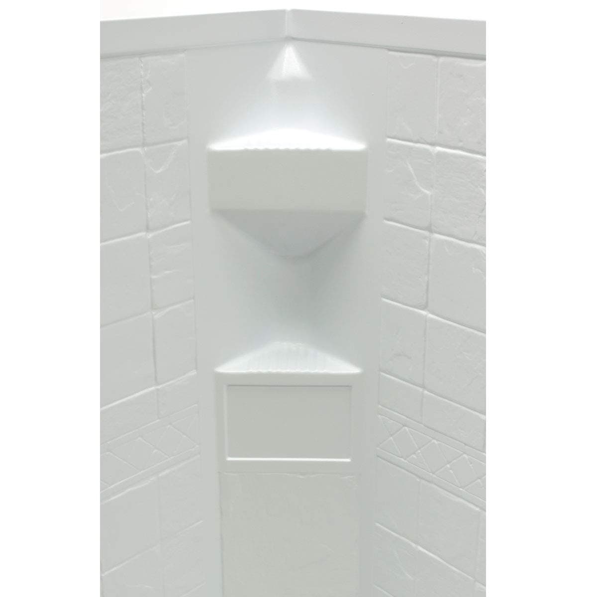 Lippert Replacement 34"x 34"x 68" White Neo Angle Shower Wall Surround for RVs, Manufactured Homes, Travel Trailers, 5th Wheels, and Motorhomes - 306205