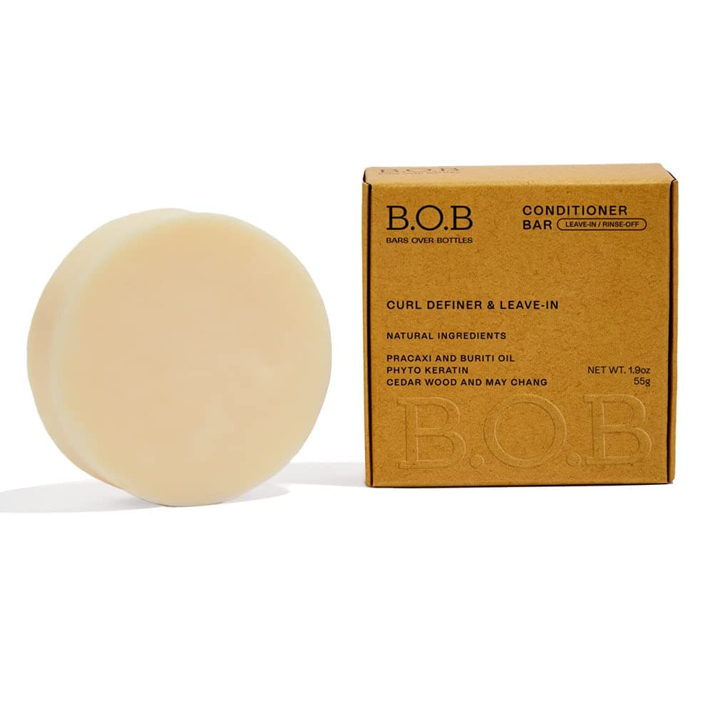 Curl Defining Conditioner Bar (6.7oz) | 2-in-1 Solid Conditioner & Leave-In for Curly Hair | Vegan, Sulfate-Free, Eco-Friendly | Plastic-Free Hair Care | Made in Brazil