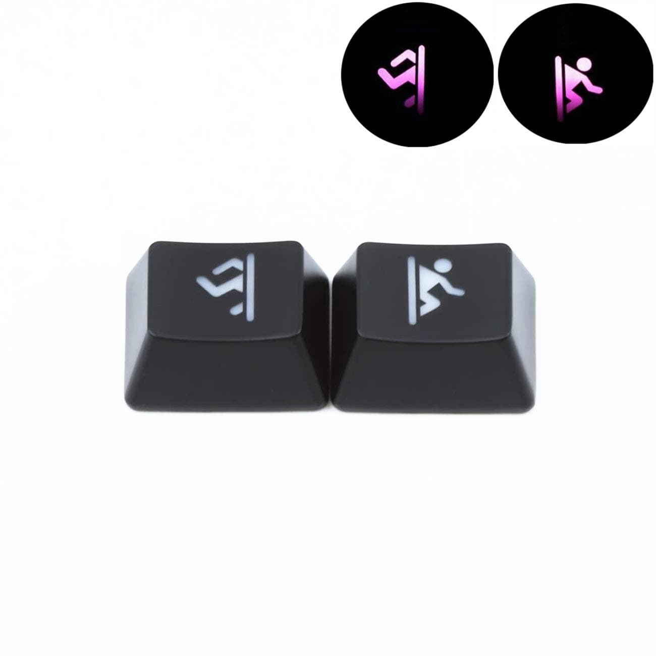 2 Pcs 1.25u R1 Backlit Novelty Keycaps Set Portal Laser Carving Ctrl Win Alt FN Key Cap OEM Profile for Cherry MX Switchs Gaming Mechanical Keyboards (2pcs 1.25)
