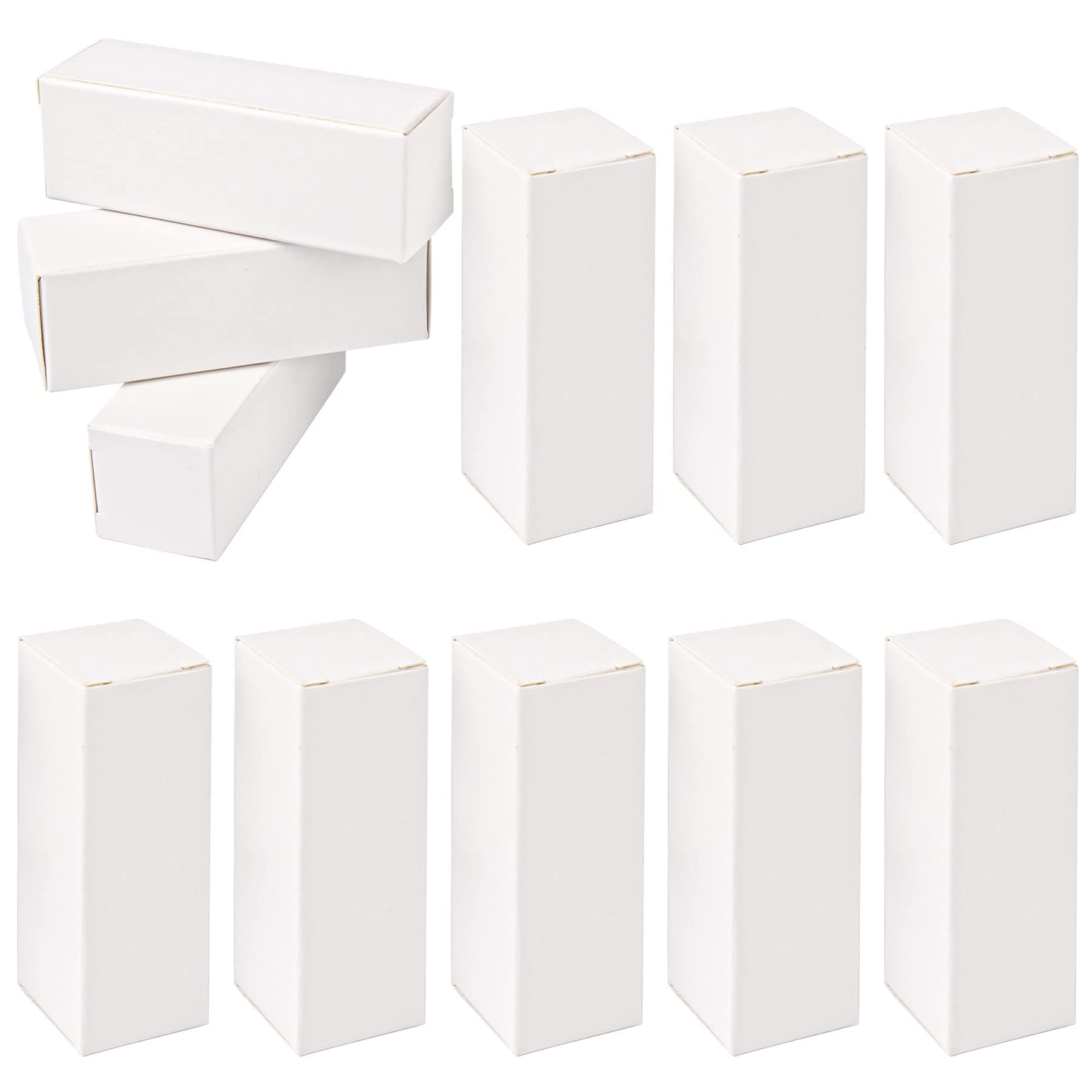 AUEAR, 50 Pack White Kraft Paper Lipstick Boxes Empty Lip Gross 3.35"x1.1"x1.1" Rectangle Balm Perfume Essence Oil Packaging Cases for DIY Gloss Gift Packing