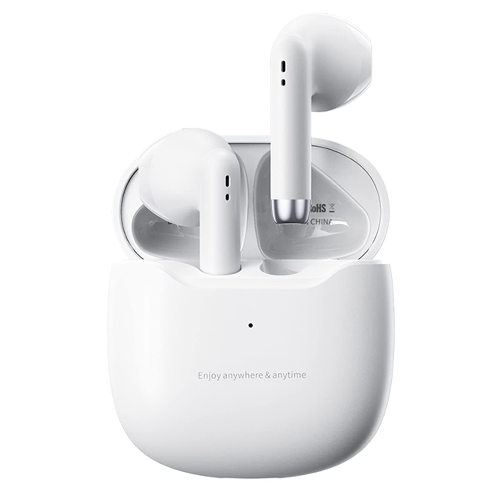 True wireless earbuds white