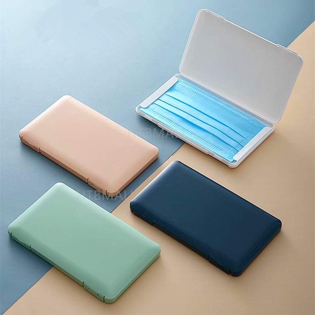 3PCS Storage Box, Portable Storage Bag Case for Dust Mask Storage Box Organizer for Mask Face Cover Case Holder (3 Multi Color White/Pink/Green)