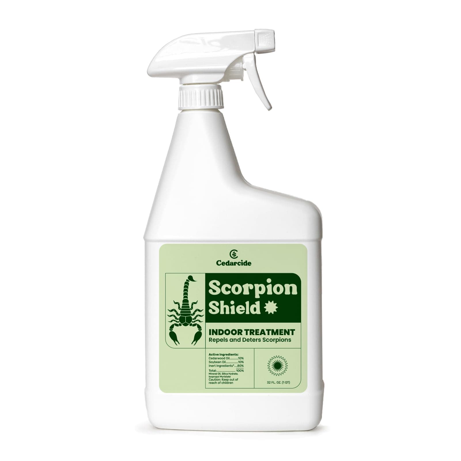 Cedarcide Scorpion Shield (Quart) Indoor Cedar Oil Pest Control Spray - Kills & Repels Scorpions and Other Pests Guaranteed - Pet Safe
