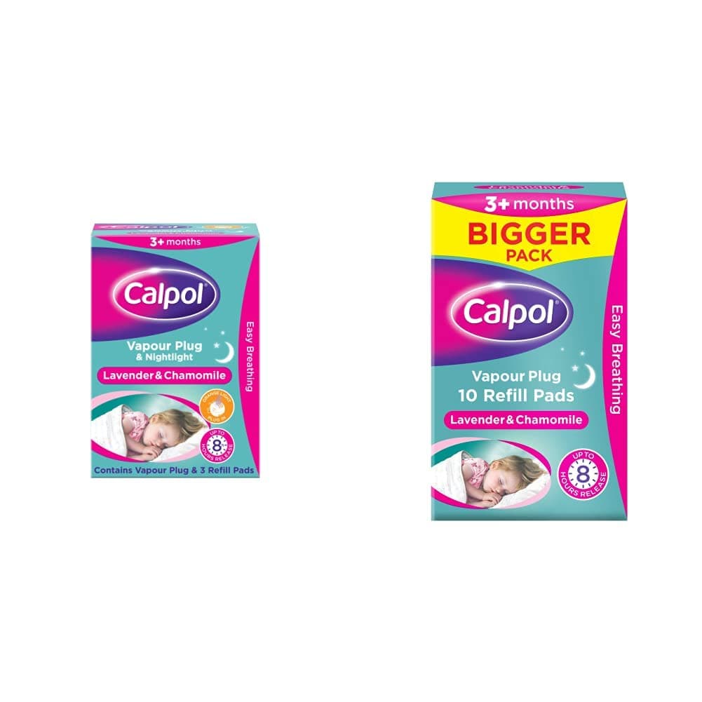 Vapour Plug Nightlight Lavender Chamomile 3+ Months (Orange Light), Plug and 3 Refills & Vapour XL Refill Pads, 10 Count (Pack of 1)