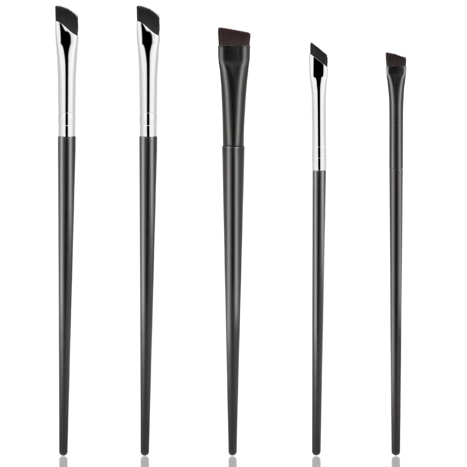 5Pcs Eyeliner Brushes, Fine Angled Eye Liner Ultra thin Precision Makeup Brushes Set, Slanted Flat Angle Eyeliner Brushes for Precision Liner