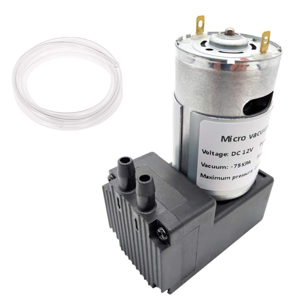 Vacuum pump DC 12V 12W, micro diaphragm pump air compressor -75KPA vacuum degree 12LPM flow,Suitable for breast pump parts replacement and vacuum adsorption projects