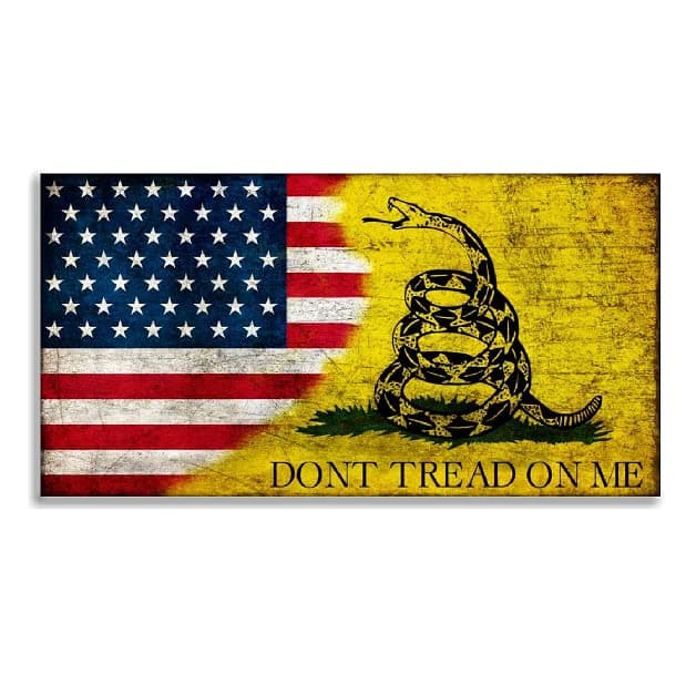 (Multi Sizes) Dont Tread On Me American Flag Sticker Custom Vinyl USA Merica United States Marines Army Navy Airforce (5" x 2.6")