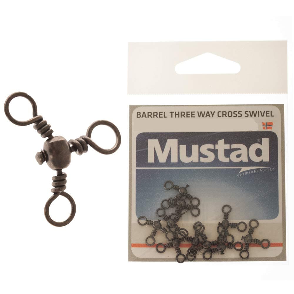 Mustad 77700 Three Way Cross Barrel Swivel