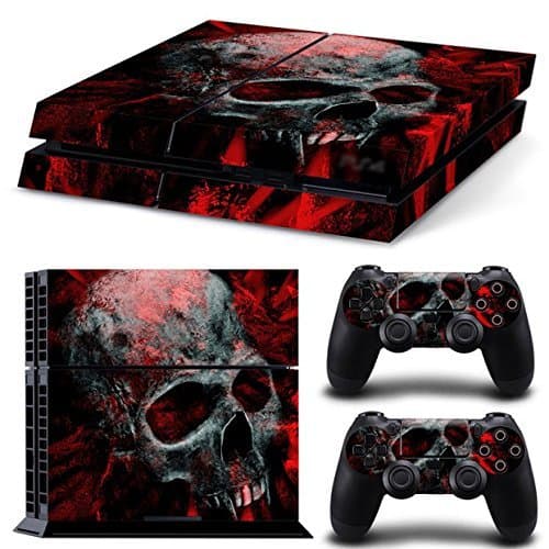 Mcbazel Pattern Series Decals Vinyl Skin Sticker for Original PS4 Only (Not for PS4 Pro/Slim) Red Skull