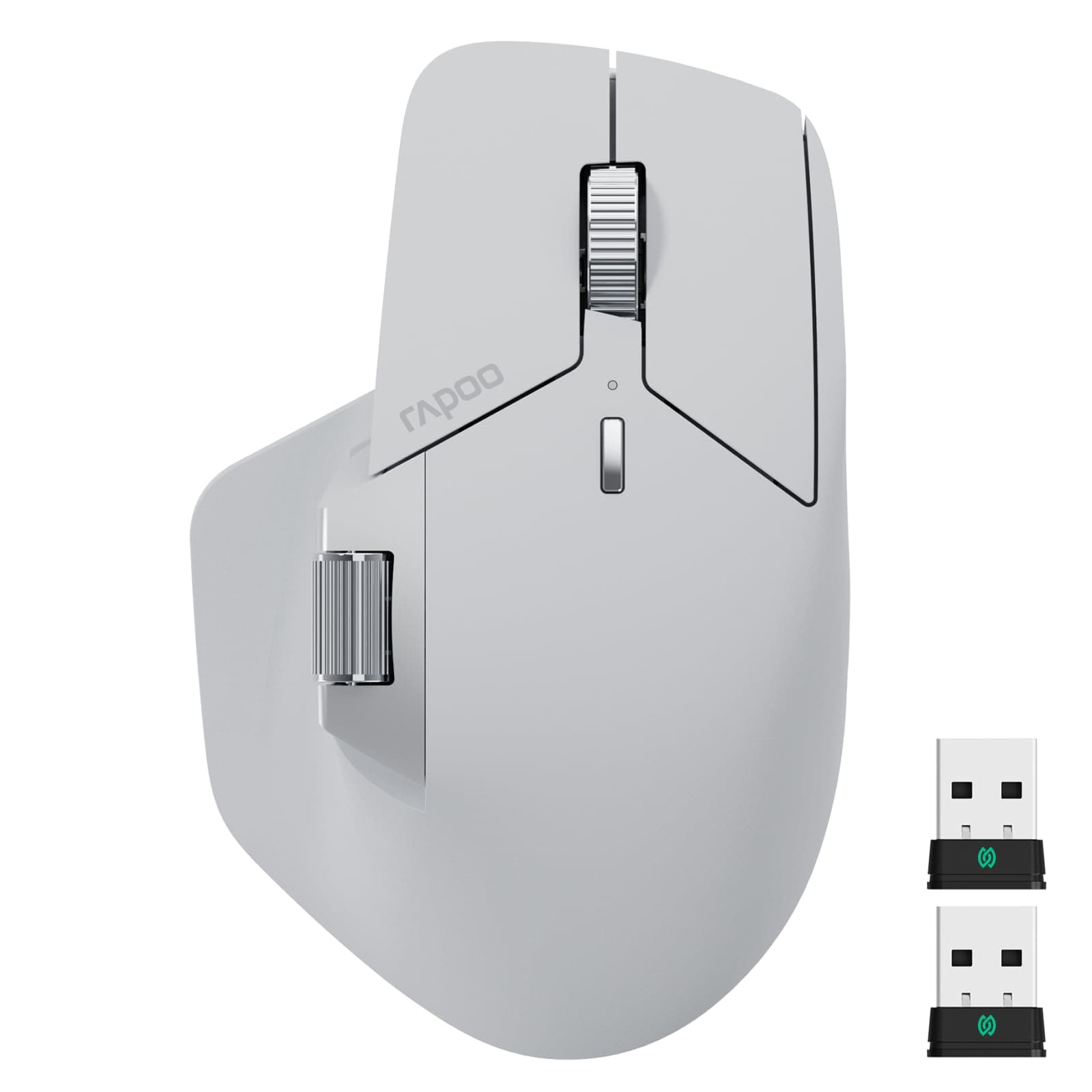 Rapoo MT760 PRO Wireless Mouse, NearLink + Bluetooth 5.0 Multi-Device, 12K DPI, 2K Polling, Ergo for Work & Gaming, 11 Programmable Buttons, On-Board Memory, Quiet Clicks, USB-C, 120 Days Battery Life