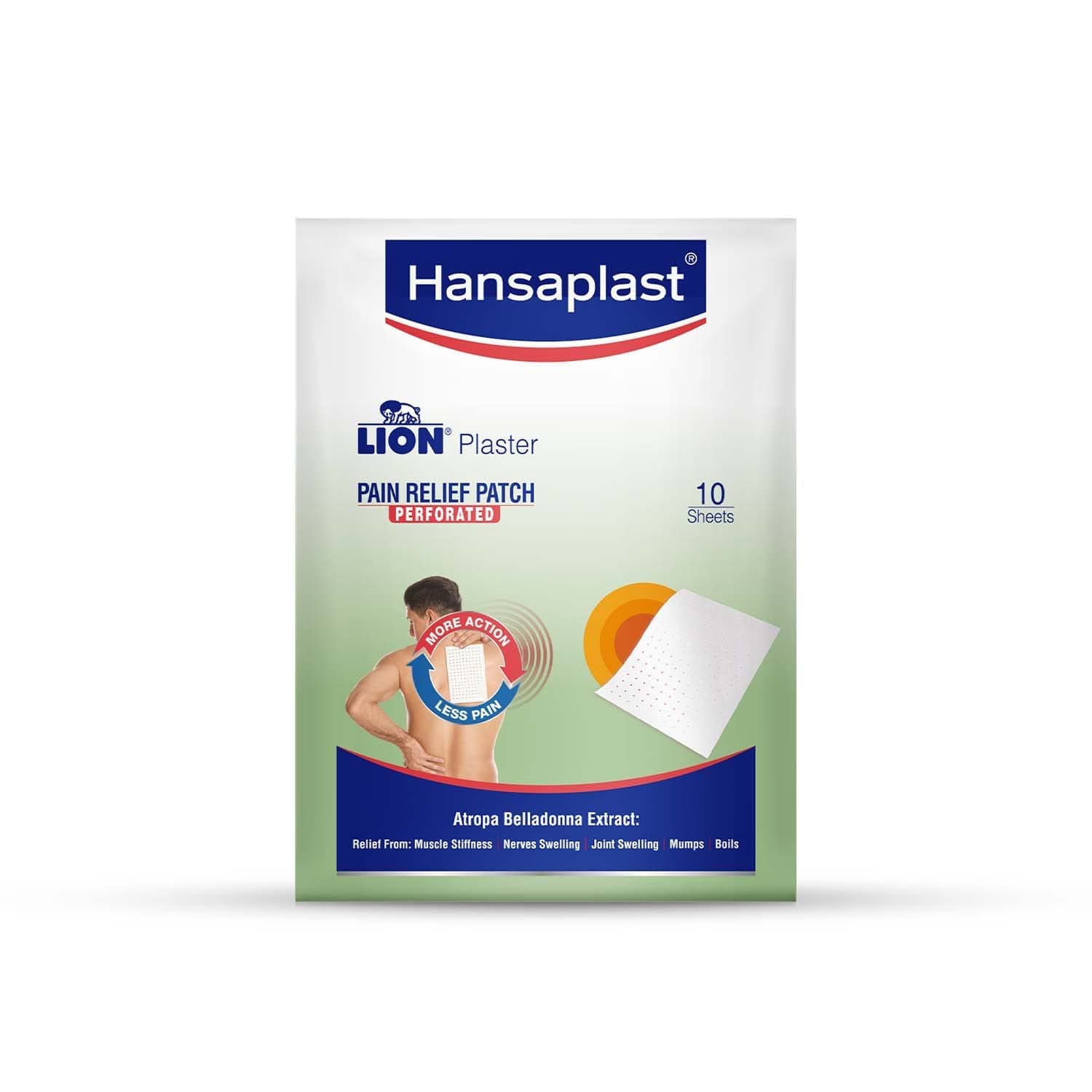 Hansaplasts Lion Plaster Pain Relief Patch 10 Sheet Pack of 2 Perforated