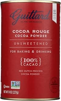 Guittard E Cocoa Powder, Unsweetened Rouge Red Dutch Process Cocoa, Two (2) 8oz Cans