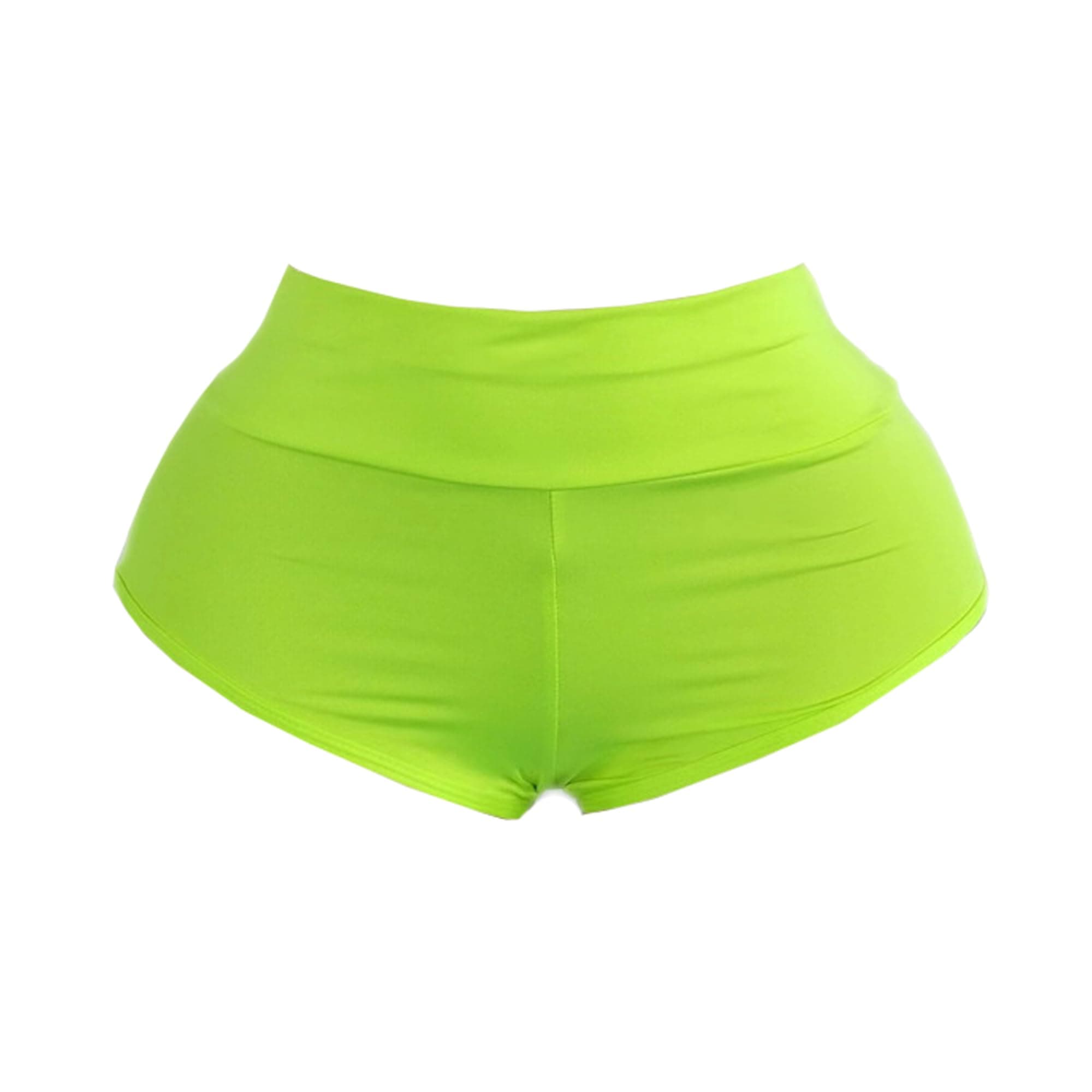 Women Retro Solid Silk High Waisted Scrunch Butt Lifting Booty Shorts Hot Pants