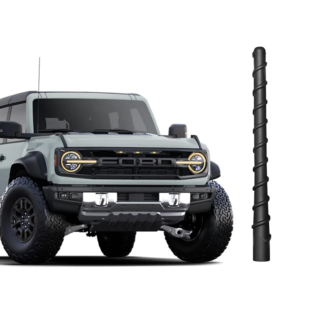 7" Bronco Short Antenna, Compatible with Ford Bronco Full Size and Sport All Models 2021-2023 2024 2025 2026, Good Reception, Black, 7 Inch Spiral AM FM Radio Antenna, for Bronco Accessories 2021-26