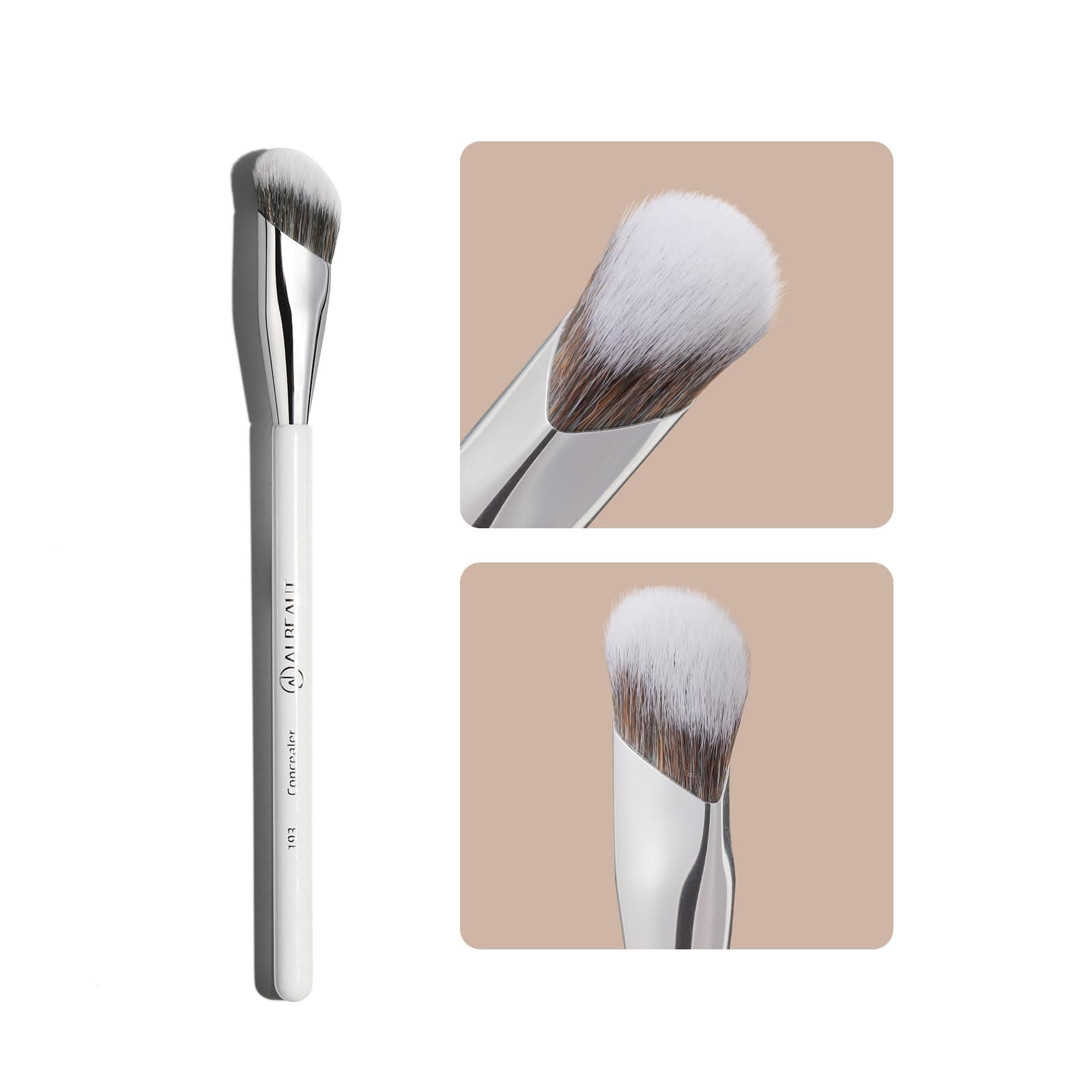 Angled Concealer Brush Under Icon Sealer Buffer Makeup Brush (Pearl)
