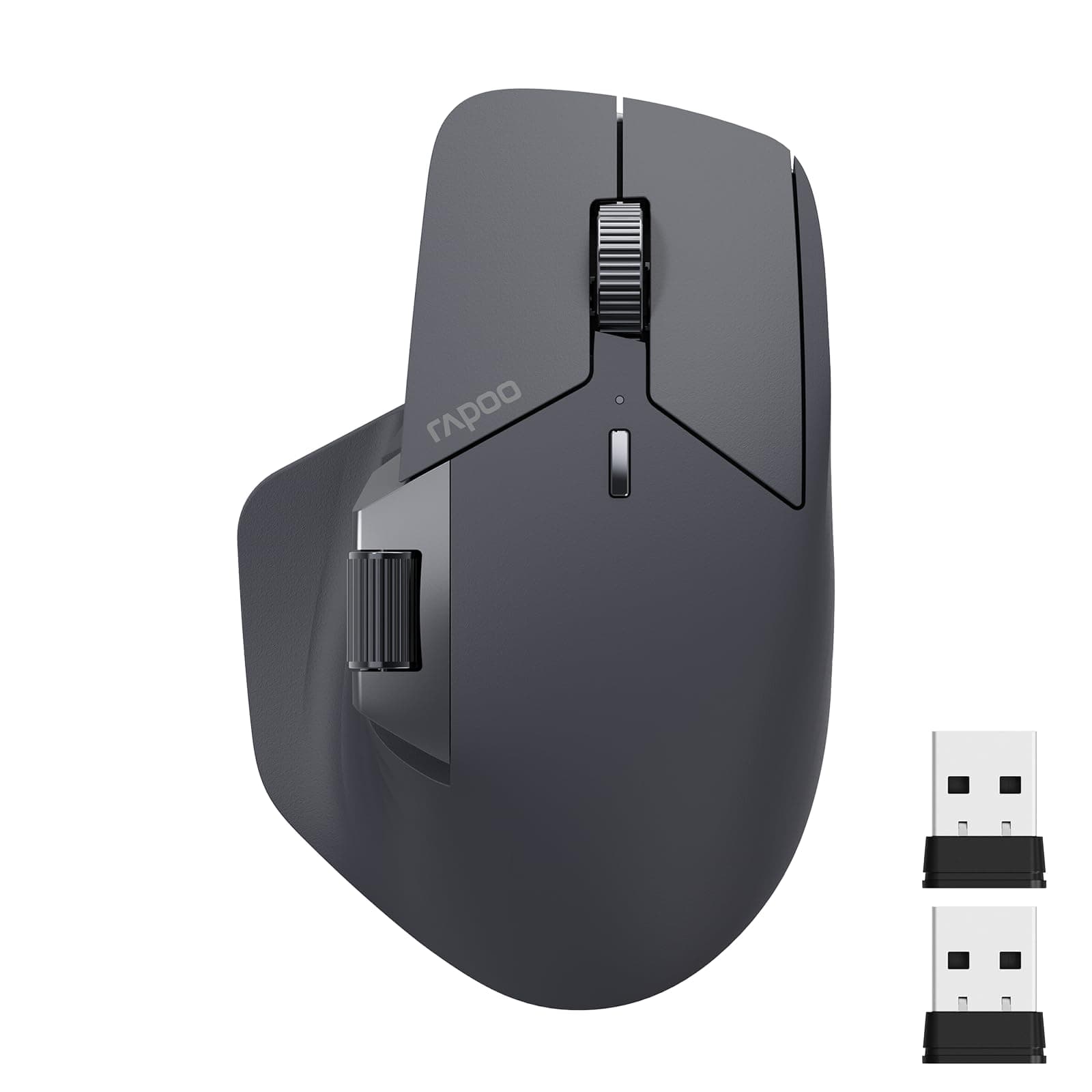 MT760 Multi-Device Wireless Mouse, Bluetooth 5.0 and 2.4G Multi-Mode Connection, Up to 4 Devices, 11 Programmable Buttons, 4K DPI, 90 Days Battery Life, PC, Matte Black
