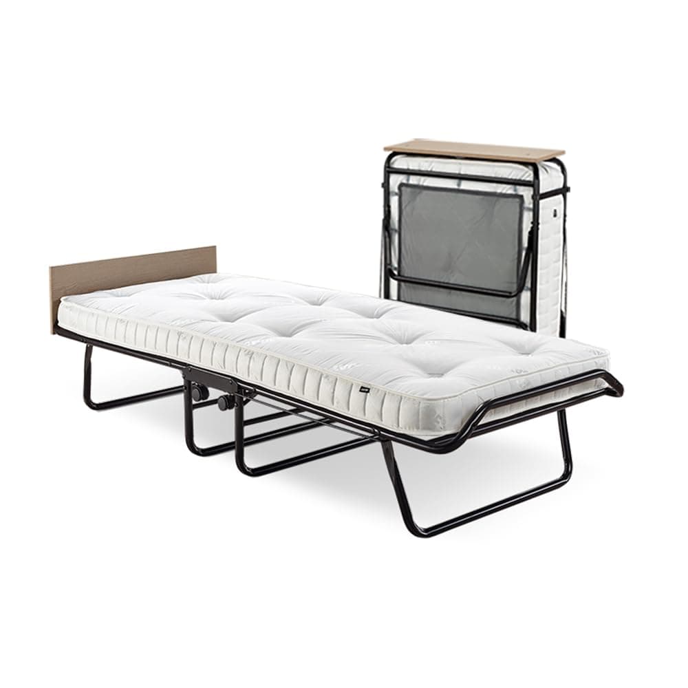 JAY-BE Supreme Folding Bed with Micro e-Pocket Sprung Mattress and Automatic Folding Legs, Compact, Single, Black