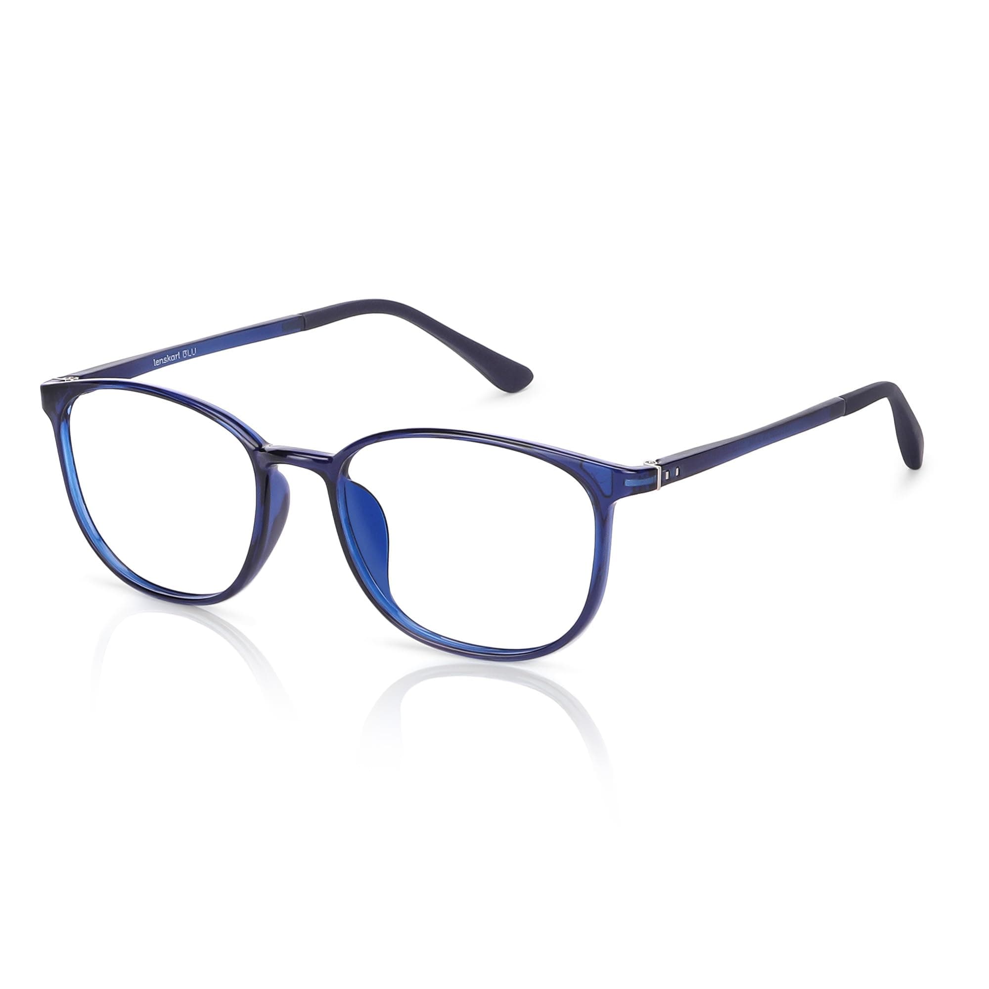 Zero Power Blue Cut Computer Glasses | Anti Glare, Lightweight & Blocks Harmful Rays | UV Protection Specs | Men & Women | Medium | LB E13528