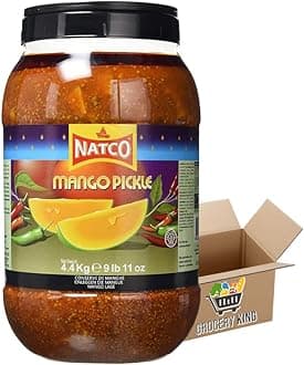 Mango Pickle Jar 1 X 4.4kg | Authentic Indian Flavours| Lime, Mango, Chilli & Mixed | Households, Restaurants & Catering Grocery King